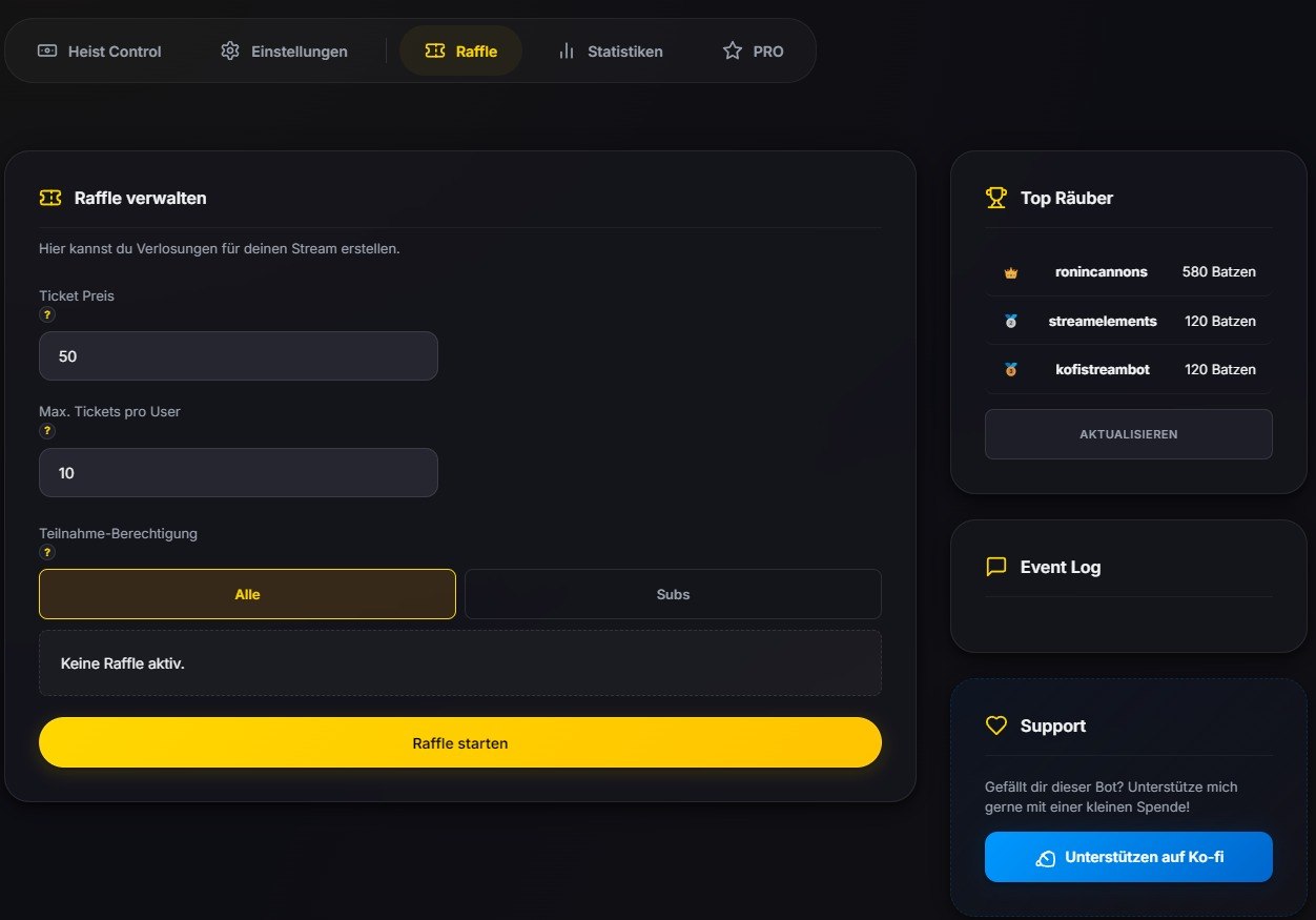 Heist Bot Dashboard - PRO Features