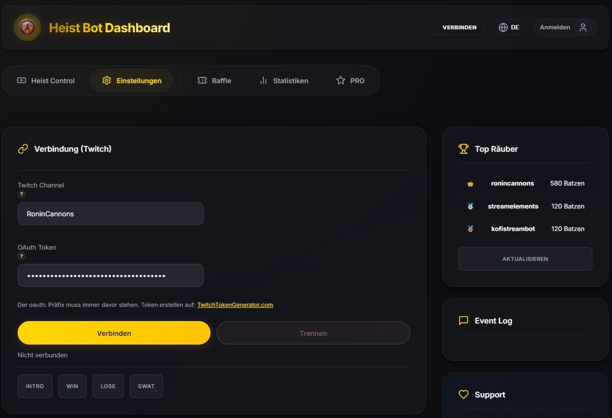 Heist Bot Dashboard - Multi-Game Mode